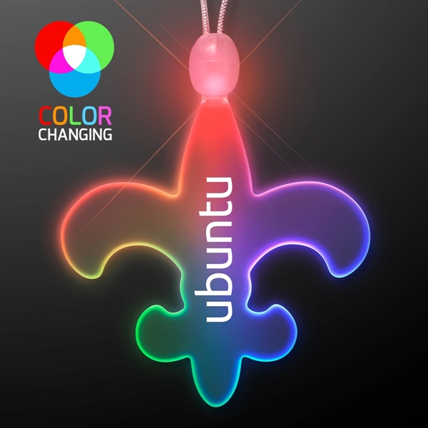 Fleur de Lis Acrylic Necklace with LEDs.... from ASI 34194 ALightPromos / Alight Promotional Products