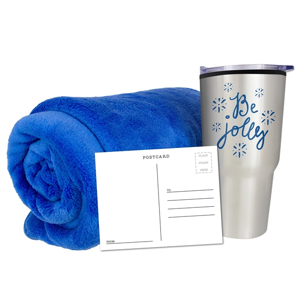 Gift set with 50" x 60" fleece blanket, 20 oz. economy... from ASI 90807 Tekweld