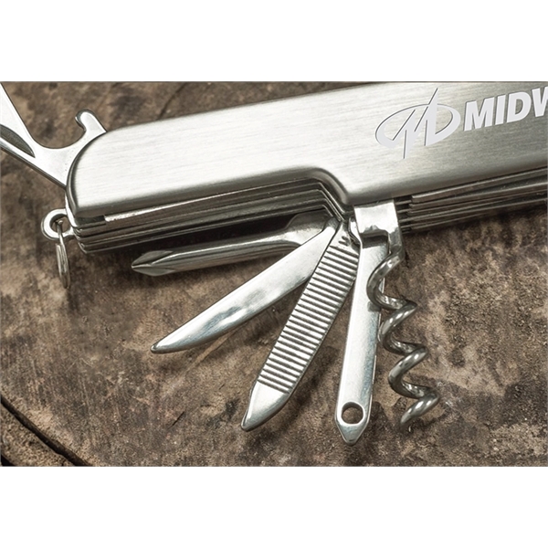 Stainless steel knife. 14 features on a split key ring.... from ASI 30112 ACE Products / Ace Line