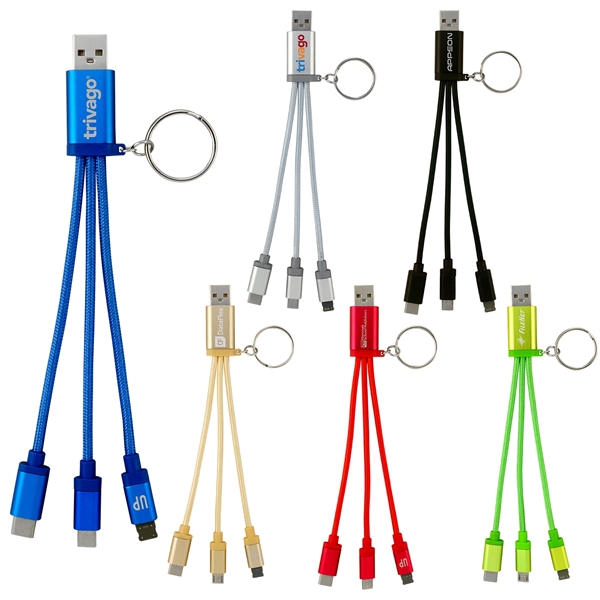 Metallic 3-in 1 Keychain Cable with Type C USB... from ASI 30208 A P Specialties / AP Specialties