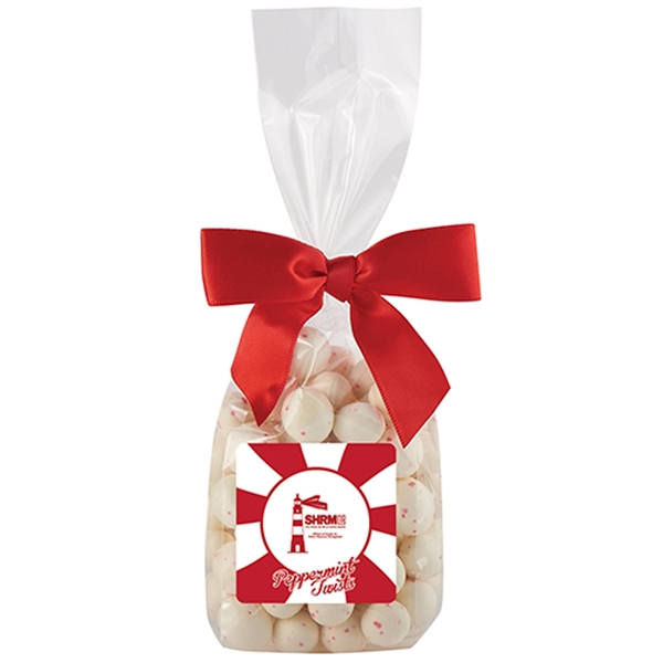 2.25" x 1.875" x 9.5" Mug stuffer bag tied with a... from ASI 71685 Midnite Snax®