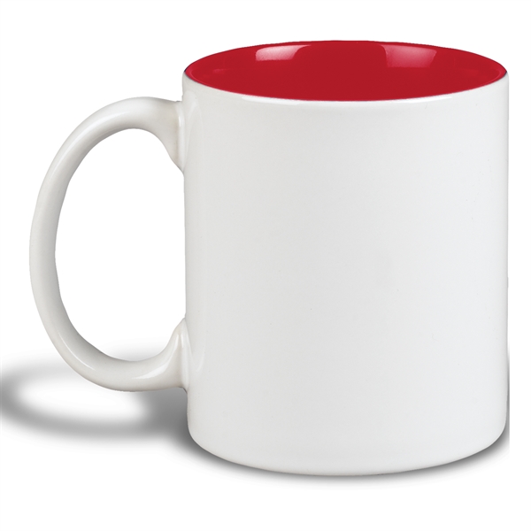 11 Oz. White/Red Two Tone Ceramic Mug... from ASI 52475 Xpres LLC