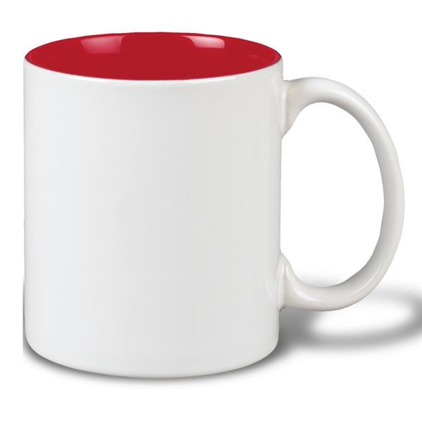 11 Oz. White/Red Two Tone Ceramic Mug... from ASI 52475 Xpres LLC