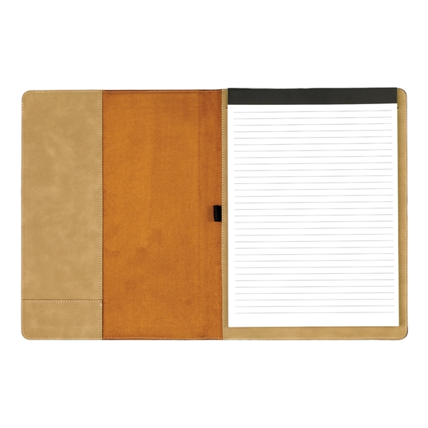 1.5" x 9.5" x 12" portfolio made of light brown leatherette... from ASI 74601 Calico