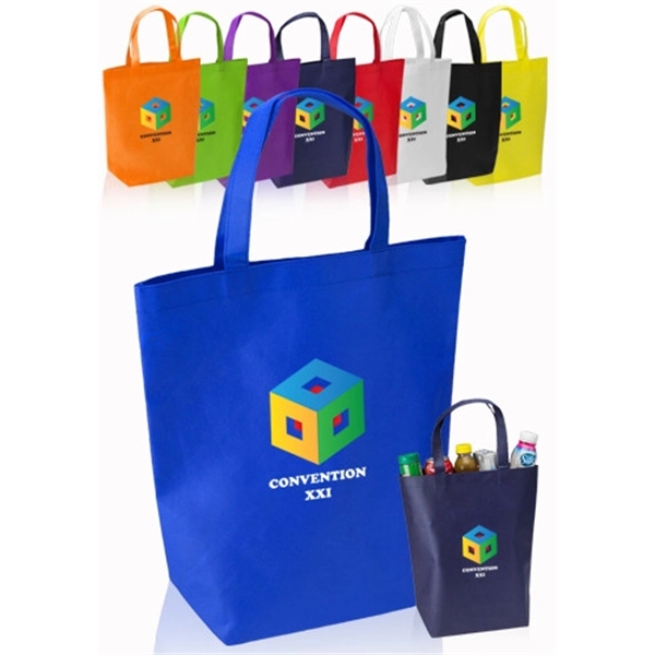 13" W x 15" H non-woven shopper tote bag with reinforced... from ASI 39552 BEL Promo