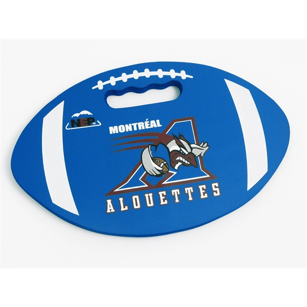 Football shaped seat cushion made from Softek closed cell foam. Made... from ASI 72805 NEP Promotions / NEP Promotions™