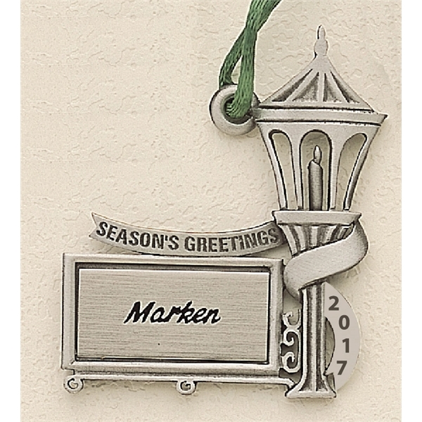 Lantern on Post (2025) MC Design ornament with cord and antique... from ASI 69240 MasterCast LTD / MasterCast