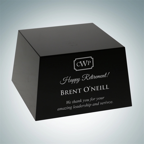 Black award base made of optical crystal with a slant design... from ASI 47791 Best Deal Awards