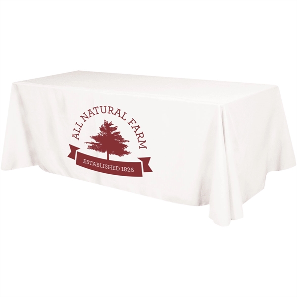 152 x 88" polyester table cover with rolled hem, double stitching... from ASI 61966 HPG / Beacon Promotions