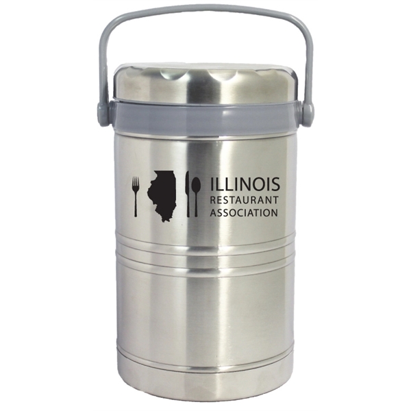 Stainless steel thermal lunch box with 3 bowls, 74 oz.... from ASI 36988 Artek USA Inc / Artek™