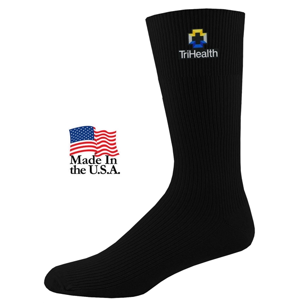 Non-binding relaxed fit crew dress socks with a smooth toe, ideal... from ASI 90160 Suntex Industries