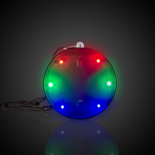 Multi-colored LED disc pendant with different light functions... from ASI 42016 Brighter Promotions Inc