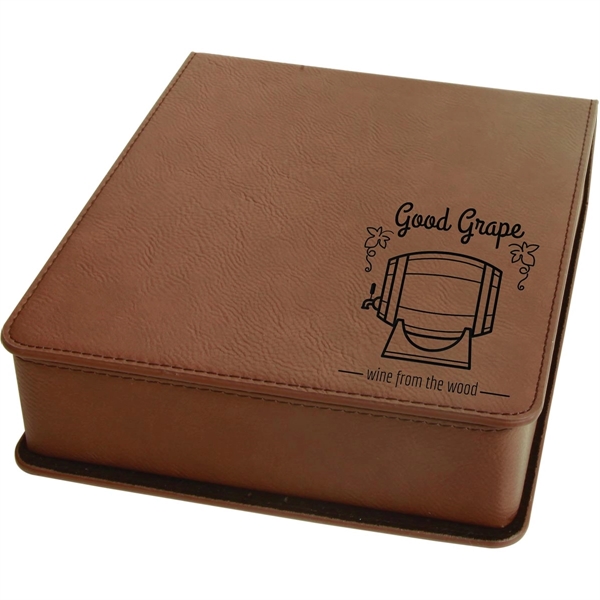 Dark brown 6 5/8" x 7 3/8" x 2" three-piece wine... from ASI 74601 Calico