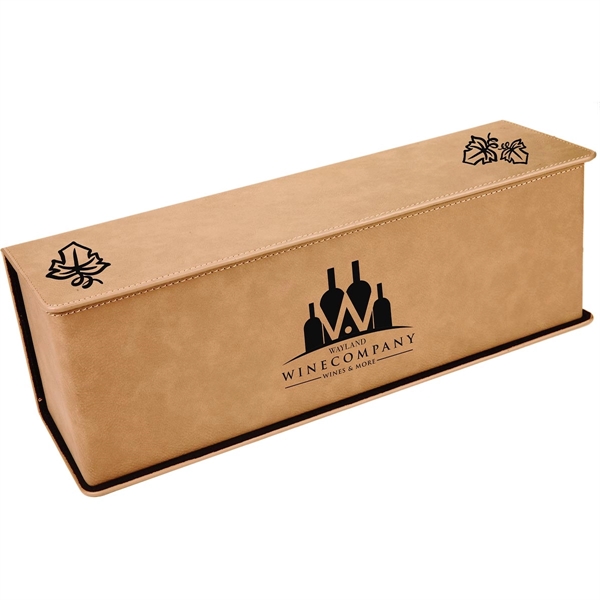 Light brown leatherette 14" x 4 1/4" x 4 1/2" wine... from ASI 74601 Calico