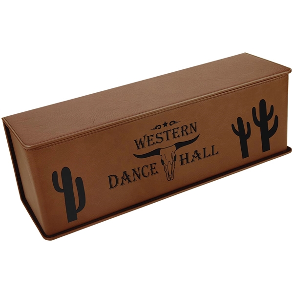 Dark brown leatherette 14" x 4 1/4" x 4 1/2" wine... from ASI 74601 Calico