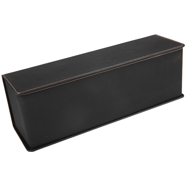 Black leatherette 14" x 4 1/4" x 4 1/2" wine box... from ASI 74601 Calico