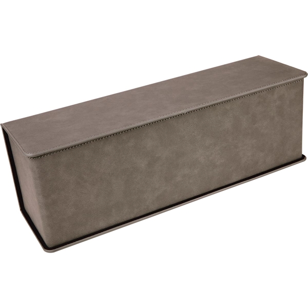 Gray leatherette 14" x 4 1/4" x 4 1/2" wine box... from ASI 74601 Calico