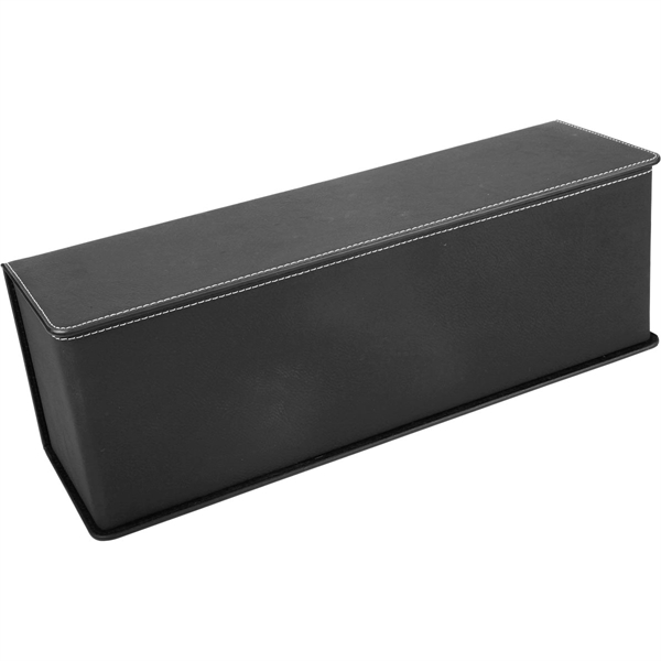 Gray leatherette 14" x 4 1/4" x 4 1/2" wine box... from ASI 74601 Calico