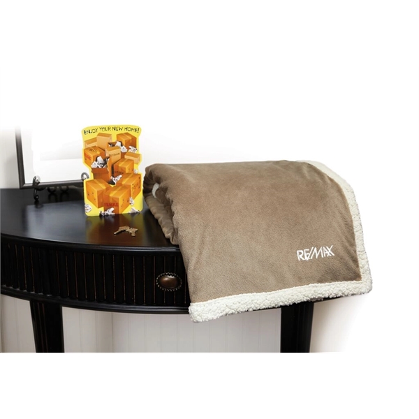 50" x 60" reversible soft plush throw with faux lambswool... from ASI 73520 Neet Feet / Kanata Blanket