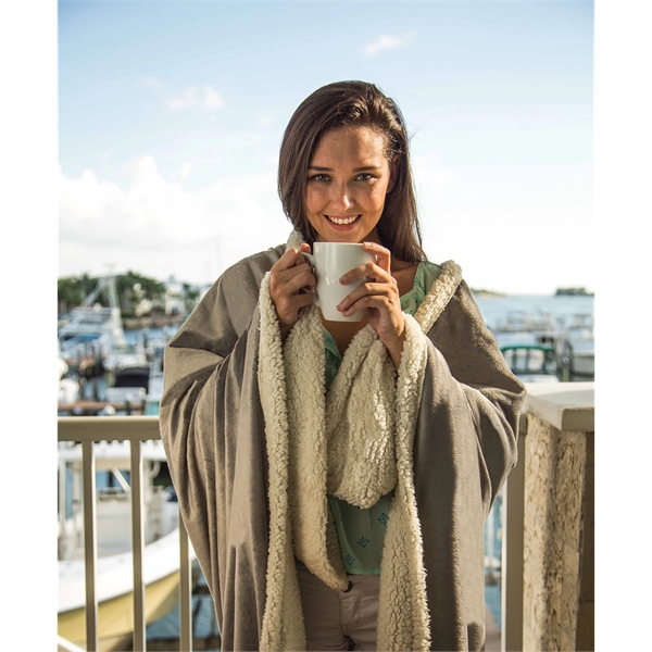 50" x 60" reversible soft plush throw with faux lambswool... from ASI 73520 Neet Feet / Kanata Blanket