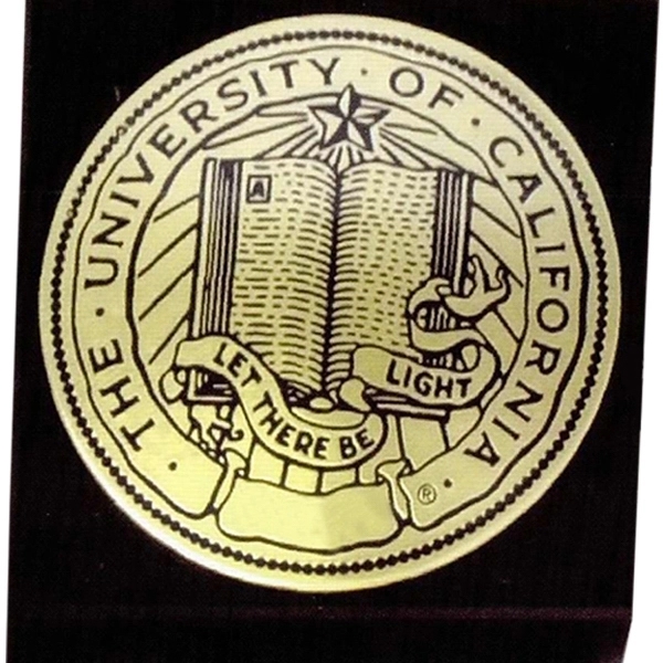 Black marble paper weight with a foam protected base and a... from ASI 41080 Nelson Boone Co Inc / Alumaline® & Brass