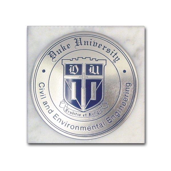 Marble paper weight with a foam base to protect desk tops... from ASI 41080 Nelson Boone Co Inc / Alumaline® & Brass