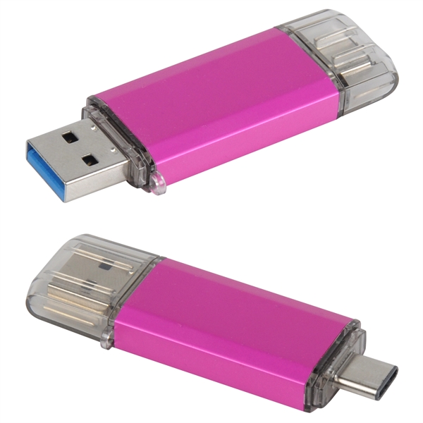 Dual port USB flash drive. Dimensions: 2.55" x 0.74" x 0.31"... from ASI 62124 iClick, Inc. / iClick®