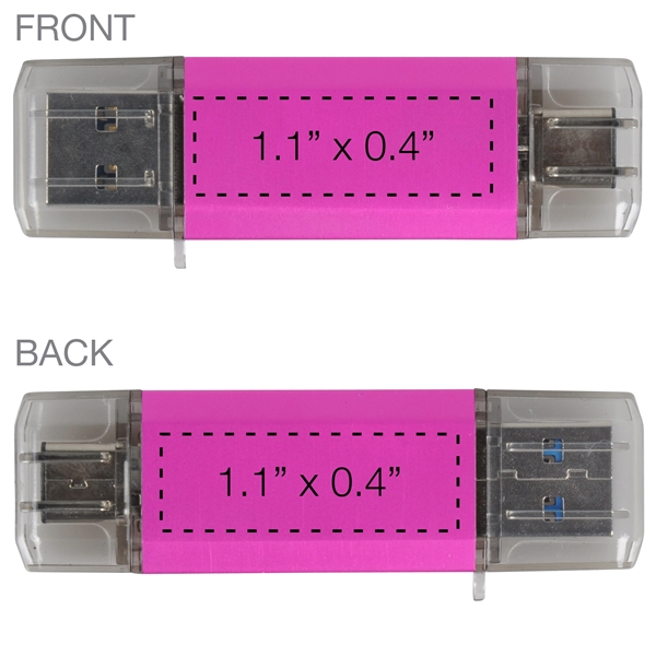 Dual port USB flash drive. Dimensions: 2.55" x 0.74" x 0.31"... from ASI 62124 iClick, Inc. / iClick®