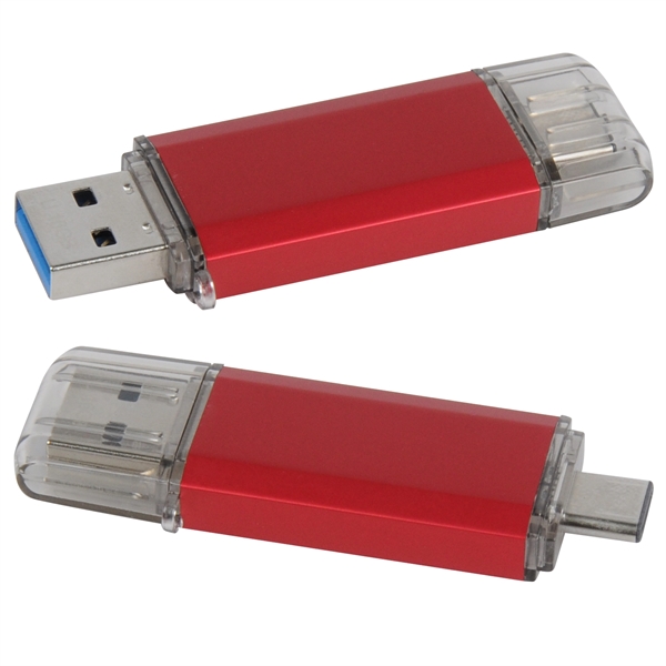 Dual port USB flash drive. Dimensions: 2.55" x 0.74" x 0.31"... from ASI 62124 iClick, Inc. / iClick®
