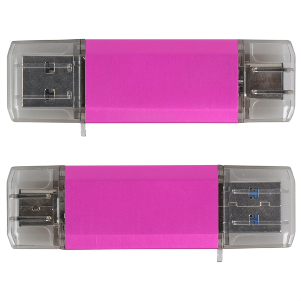 Dual port USB flash drive. Dimensions: 2.55" x 0.74" x 0.31"... from ASI 62124 iClick, Inc. / iClick®