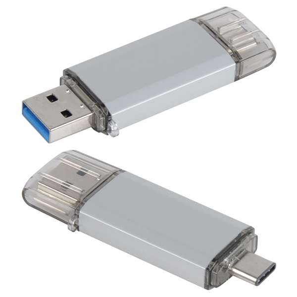Dual port USB flash drive. Dimensions: 2.55" x 0.74" x 0.31"... from ASI 62124 iClick, Inc. / iClick®