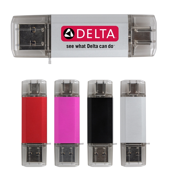 Dual port USB flash drive. Dimensions: 2.55" x 0.74" x 0.31"... from ASI 62124 iClick, Inc. / iClick®