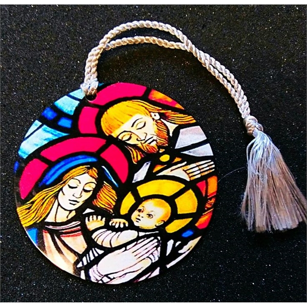 2.75" round aluminum ornament available with a die struck, silk screened... from ASI 41080 Nelson Boone Co Inc / Alumaline® & Brass