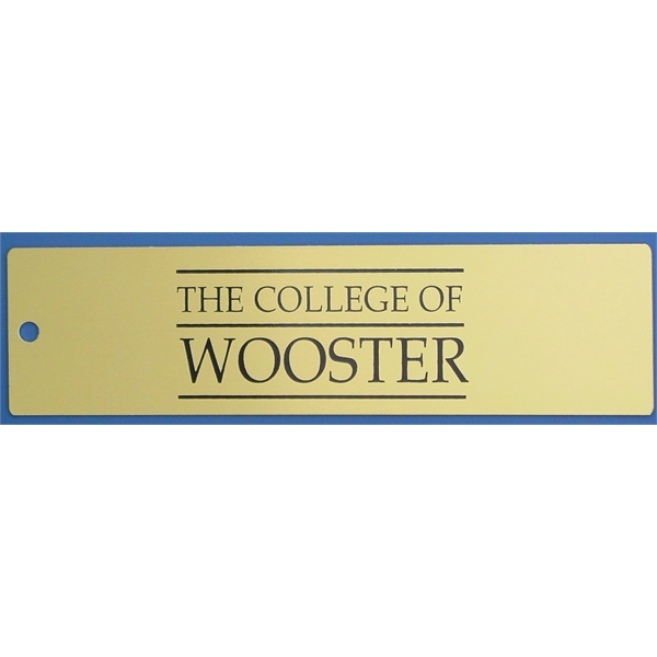 Aluminum  or brass Bookmark (4 7/8" x 1.25"). Assembled tassel... from ASI 41080 Nelson Boone Co Inc / Alumaline® & Brass