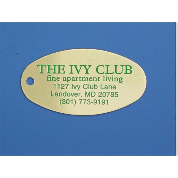 1 3/8" x 2 5/8" large aluminum oval key fob. 4... from ASI 41080 Nelson Boone Co Inc / Alumaline® & Brass