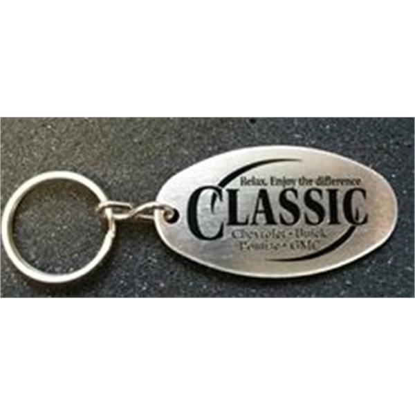 1 3/8" x 2 5/8" large aluminum oval key fob. 4... from ASI 41080 Nelson Boone Co Inc / Alumaline® & Brass
