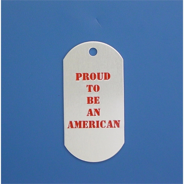 Military style dog tag keytag with 4" beaded ball chain. 4... from ASI 41080 Nelson Boone Co Inc / Alumaline® & Brass