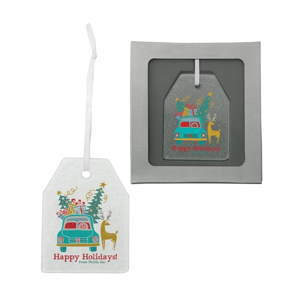 Decorative hammered glass ornament, available in four different shapes.... from ASI 62190 Illini