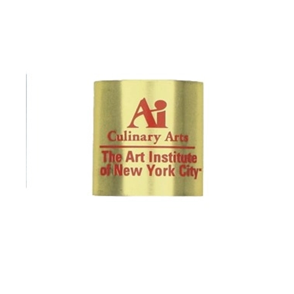 Neckerchief slide or Napkin Ring made of aluminum-4 imprinting styles available.... from ASI 41080 Nelson Boone Co Inc / Alumaline® & Brass