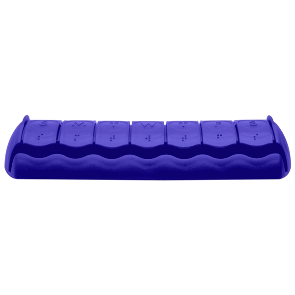 Seven day medicine minder pill case with seven rounded compartments.... from ASI 52840 Evans Manufacturing