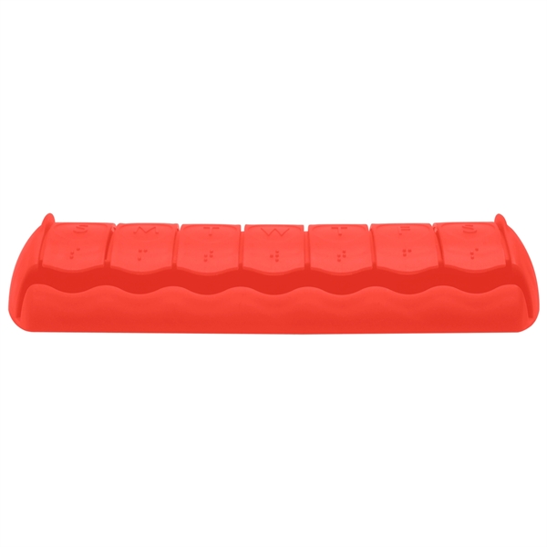 Seven day medicine minder pill case with seven rounded compartments.... from ASI 52840 Evans Manufacturing