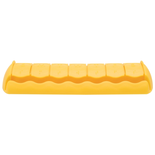 Seven day medicine minder pill case with seven rounded compartments.... from ASI 52840 Evans Manufacturing