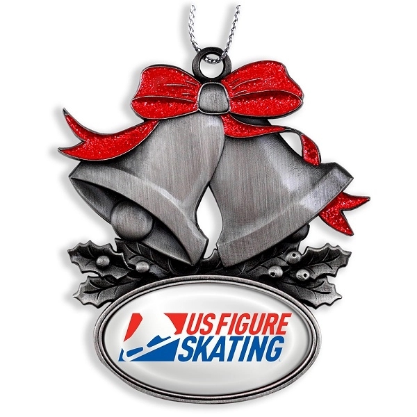 2.5" x 2.25" die cast metal Christmas bell ornament with string... from ASI 52263 EMT / EMT