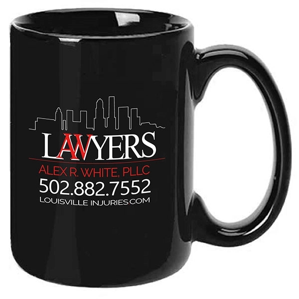 15 oz. ceramic mug with C-shaped handle and silkscreen imprint.... from ASI 39820 Opusline (Benmex) / Opus Line