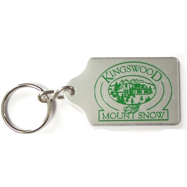 1 1/2" x 2 1/2" Tomb stone shaped key fob. 4... from ASI 41080 Nelson Boone Co Inc / Alumaline® & Brass