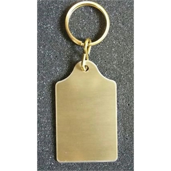 1 1/2" x 2 1/2" Tomb stone shaped key fob. 4... from ASI 41080 Nelson Boone Co Inc / Alumaline® & Brass