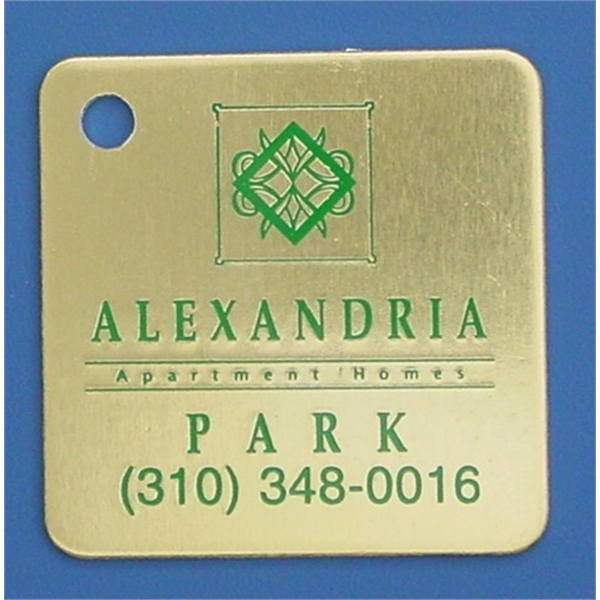1 1/2" x 1 1/2" Diamond or square shaped key fob.... from ASI 41080 Nelson Boone Co Inc / Alumaline® & Brass