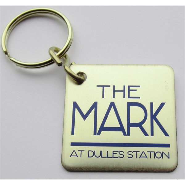 1 1/2" x 1 1/2" Diamond or square shaped key fob.... from ASI 41080 Nelson Boone Co Inc / Alumaline® & Brass