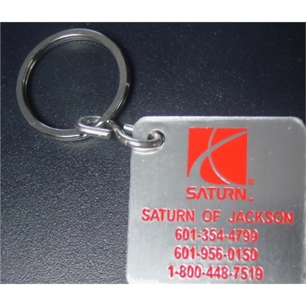 1 1/2" x 1 1/2" Diamond or square shaped key fob.... from ASI 41080 Nelson Boone Co Inc / Alumaline® & Brass