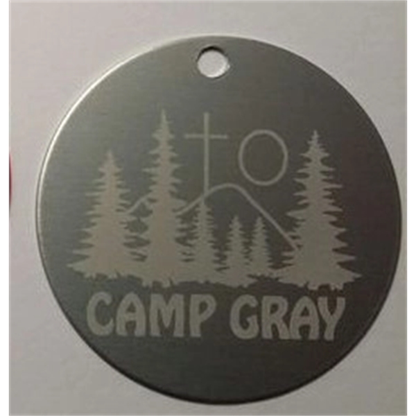 1.5 round key fob. 4 different imprinting styles and 12 color... from ASI 41080 Nelson Boone Co Inc / Alumaline® & Brass